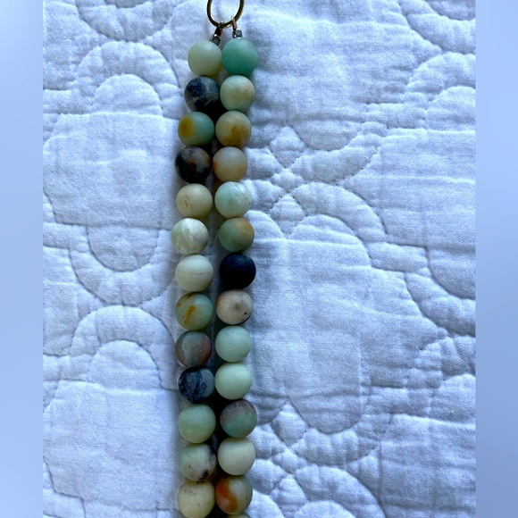 Bead and leather tassel long necklace - Picture 3 of 3